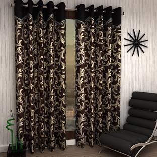 Home Sizzler 214 cm (7 ft) Polyester Semi Transparent Door Curtain (Pack Of 2)