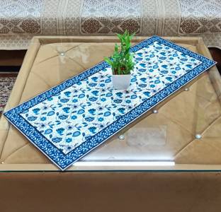 Saksham Enterprises Blue, White 91 cm Table Runner