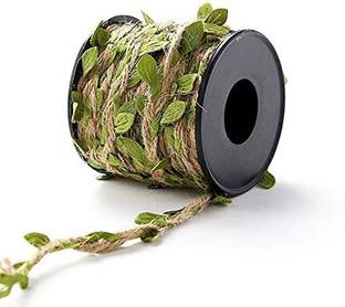 3A Featuretail 10m Leaf Rope Natural Jute Twine Rope Burlap Ribbon for DIY Craft, Ribbon Bow