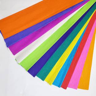 ShopTalk Crepe Paper for DIY Flower Making and Wrapping ( pack of 12 ) each 8 ft length