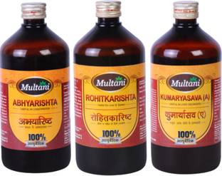 Multani Abhyarishta | Kumaryasava | Rohitkarishta Syrup | Combo - (450ml Each)