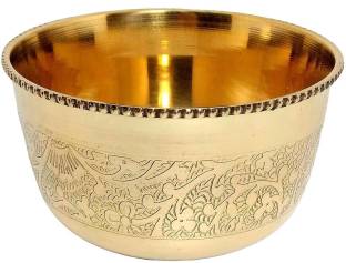 A & H ENTERPRISES Brass Cereal Bowl Brass Floral Bowls for Dinnerware,Serveware Katori -200 ML -( Pack of 1 pc )