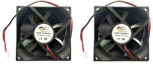 DHRUV-PRO 2pic 12V DC Fan 80X80X25MM Cabinet 3-Inch Square Cooling fan Cooler