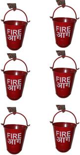 RAHUL PROFESSIONALS Safety Fire Bucket for Carrier sand or water Red color (Pack of 6) Fire Extinguisher Mount