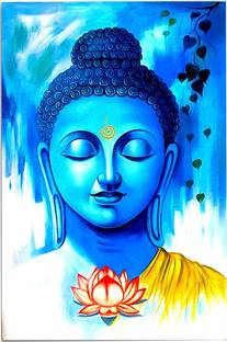 canvas buddha oil paint Multicolor Wall Posters 18x12 3D Poster