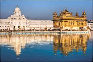 Golden temple Multicolor Wall Posters 18x12 3D Poster