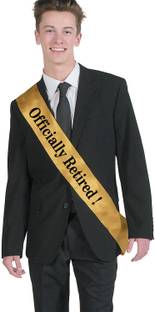 hubops Officially Retired! Sash for Men & Women. Great for Work ,Party, Events Gold