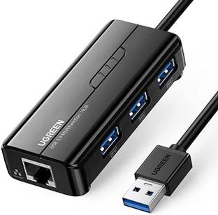 Ugreen Ugreen 3 Ports USB 3.0 Hub with Gigabit Ethernet (Black) Smart Switch