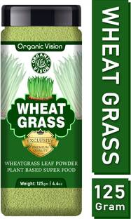 Organic Vision Pure Natural Organic Wheat Grass Powder (Thinopyrum)-125gm