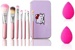 Lusty soul Hello Kitty Complete Makeup Mini Brush Kit With A Storage Box + 2 sponge puff
