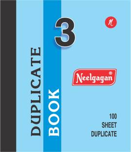 NEELGAGAN Duplicate No.3 With Carbon (100 Ruled + 100 Plain) (P-3) Regular Note Pad Suitable For Delivery, Record & Bill Book (17.5 cm x 21.5 cm) 200 Pages