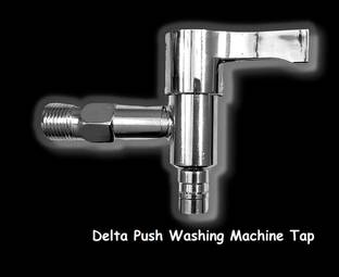 BATHHALL Washing Machine/Garden Tap Chrome Finish with Flange & Teflon Tape (Pack of 1) Faucet Set