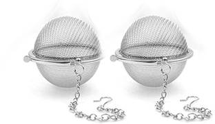 YANCI Stainless Steel Tea Ball Strainer Mesh Infuser Filter with Chain Hook (Small)) Tea Strainer