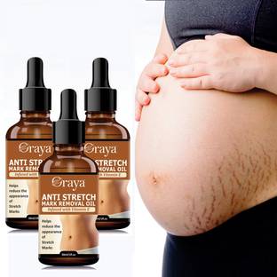 Oraya Pregnancy Stretch Mark Removal Oil | Scar Removal | Anti Wrinkle-30ML-3-Bottle- Women
