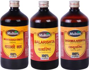 Multani Maharasnadi Kwath kadha & Balarisishta & Dashmularishta Combo | (450ml Each)