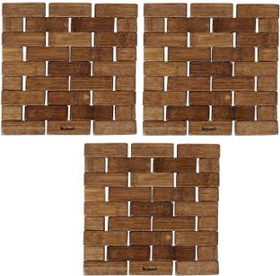 Nimbose Square Reversible Bamboo Coaster Set