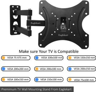 Eaglekart LCD/LED/PLASMA TV Swivel Type Movable Wall mount Bracket for oneplus MI Sony VU TV Stand Base