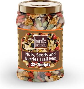 Grannys Dryfruits Trail Mix|Fitness Trail Mix|Premium Organic Mixed Nuts,Seeds& Berries(335 Grams) Assorted Fruits & Nuts, Assorted Nuts, Almonds, Blueberry, Pecans, Cranberries, Hazelnuts