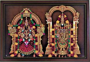 SujArta Tirupati Balaji Padmavati Photo, Premium Print, Quality 20*14 Inch, 4 mm Board Religious Frame