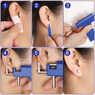 Gabbar ™Steel Ear Nose Navel Piercing Ear Piercing Gun Blue Permanent Tattoo Kit