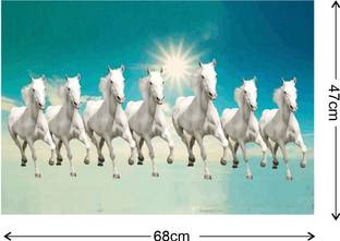Wallzone Vaastu Horse Medium Vinyl Wallsticker For Kids|Home Decorations