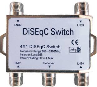 GoodsBazaar DiSEqC Switch SW 4008 DiSEqC 2.0 Switch 4 in 1 Satellite Dish Connection Switch Non-magnetic Engineer's Precision Level