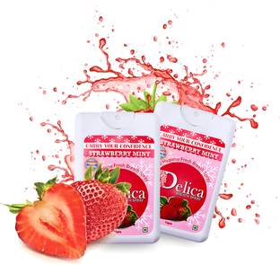 Delica Strawberry Mint Mouth Freshener For Men And Women (Pack of 2, 30 gm) Mouth Spray
