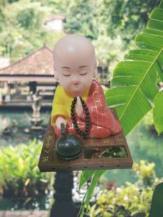 gandak Monk Solar Powered Shaking Head Buddhist Car/Bus/Truck/Office/ Dashboard 12cm Car Hanging Ornament