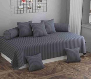 रोमन कॉटन धारीदार दीवान सेट