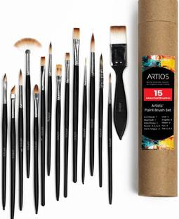 ARTIOS Assorted Paint Brush Set -Handmade Professional Artist Brushes with Brush Holder