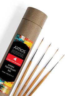 ARTIOS Fine Detailing Brush for Painting - Long Liner Rigger Brush with Brush Holder