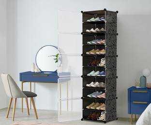 FORMONIX 5-Door 10-Shelf Plastic PP Collapsible Wardrobe