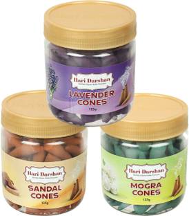 Hari Darshan Multi Fragrance Jar Cones Sandal, Jasmine, Lavender Dhoop