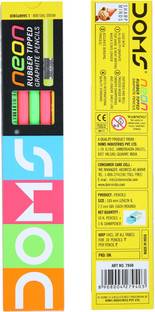 DOMS Neon Rubber Tipped HB/2 Graphite Pencil