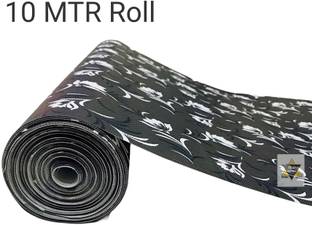 ROYAL-NEST 10 Meter, Size - 45 x 1000 cm Rectangular, Black Color, White Flower Design