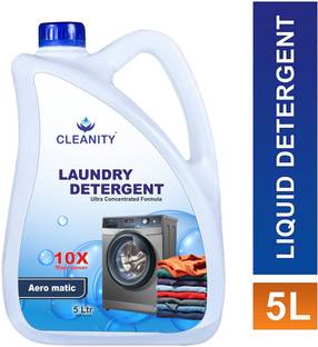 cleanity heavy Liquid Detergent suitable for washing machine and use for hand wash 5 ltr Aqua Liquid Detergent