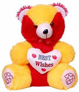 Styler Soft Teddy Bear Pack of One (Yellow with Red Color) - 36 cm (Multicolor)  - 36 mm