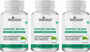 Herbs Library Ginkgo Biloba Supplement Supports Brain Function|Mental Alertness(3x60 Capsules)