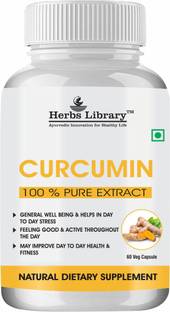 Herbs Library Curcumin Supplements for Joint Health,Immunity,Anti-Inflammatory (60 Capsules)