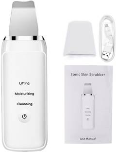 top health 3 in 1 Facial Ultrasonic Skin Scrubber Spatula Blemish & Blackhead Removal Tools Skin Tightening Massager