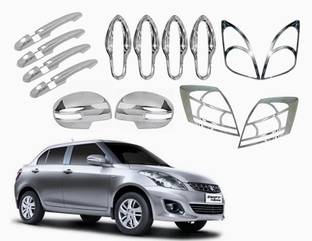 junior Exterior Chrome Accessories Combo Kit for Swift Dzire (2012-2015) Set of 14 Pcs Chrome Maruti Swift Dzire Side Garnish