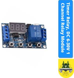 TechSupreme Timer Relay, DC 6-30V 1 Channel Relay Module Switch Trigger Time Delay Circuit Electronic Components Electronic Hobby Kit