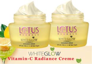 LOTUS HERBALS WhiteGlow Vitamin-C Radiance Creme SPF 20 I PA+++ ( Pack of 2 ) ( 50gm * 2 )