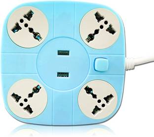 Daily Needs Shop 10A 4+2 -Way Extension Cord With 2 USB Socket + 4 Socket Extension Boards 4  Socket Extension Boards