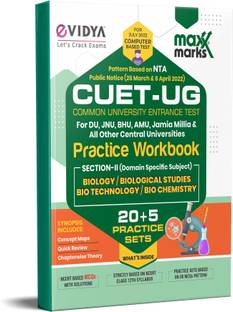 Maxx Marks NTA CUET (UG) BIOLOGY | BIOLOGICAL STUDIES | BIOTECHNOLOGY | BIOCHEMISTRY 25 Sample Question Papers for DU, JUNU, BHU, AMU & All Central Universities  - CUET 2022 Entrance Exam Book 20+5 Practice Sets Central Universities Common Entrance Test, Common University Entrance Test 2022