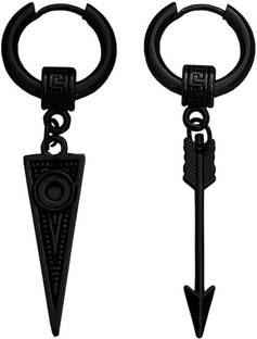 Shiv Jagdamba Hollow-Out Triangle Rock Arrowhead Huggie Hoop Earrings Metal Hoop Earring, Stud Earring, Drops & Danglers, Huggie Earring, Tunnel Earring