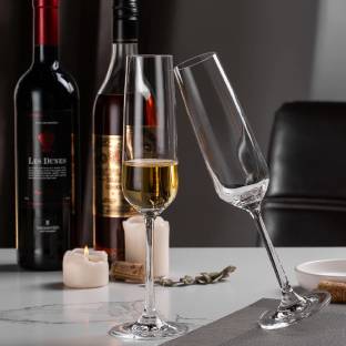 Beau Enterprise (Pack of 2) Elegant Bar Glassware for Champagne Flutes wine glass long champ Stemware goblet Glass Set Champagne Glass