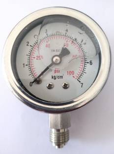 AURA 0-7KG 2'' PRESSURE GAUGE AURA 0-7KG & 0-100PSI PRESSURE GAUGE SIZE 50MM GLYCE. FILLED CONNE. 1/4'' BSP Dial Indicator