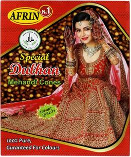 Afrin Premium Henna Red Paper Cone Pack of 12 (30gm each) Natural Mehendi