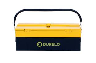 DURELO Metal Tool Box for Tools/Tool Kit Box for Home & Garage (Yellow Black) D33-17-3 Tool Box with Tray